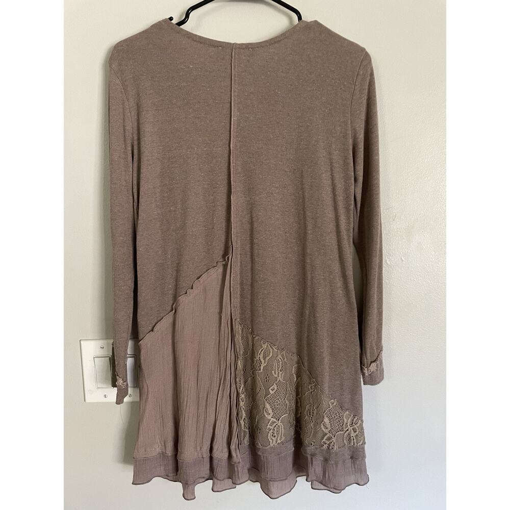 Pretty Angle Tunic Fairy Core Lace Flowy Draped Whimsigoth Linen Boho Sz S - Picture 5 of 8